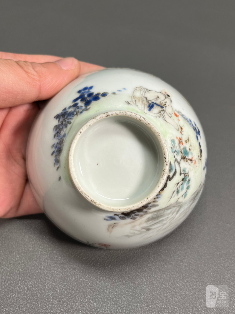 清晚期  浅绛彩王少维作茶圆 - 图14